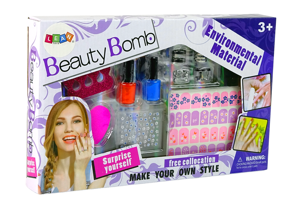 Conjunto unhas verniz glitter anéis