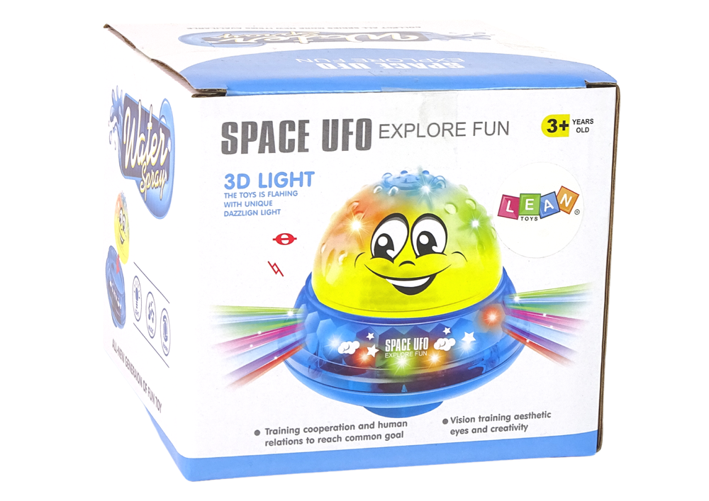 Bola água UFO luz som rosa