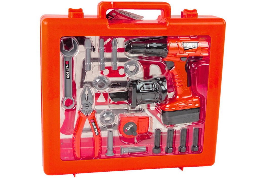Kit ferramentas com chave de fendas, martelo e serra