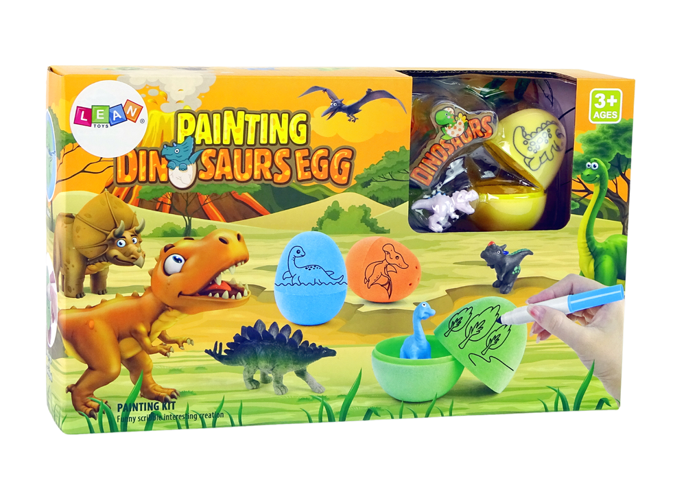 Kit DIY para pintar ovos de dinossauro