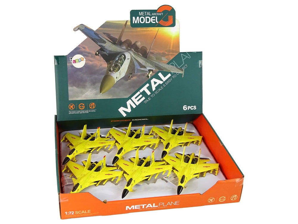 Avião caça de fricção amarelo 1:72