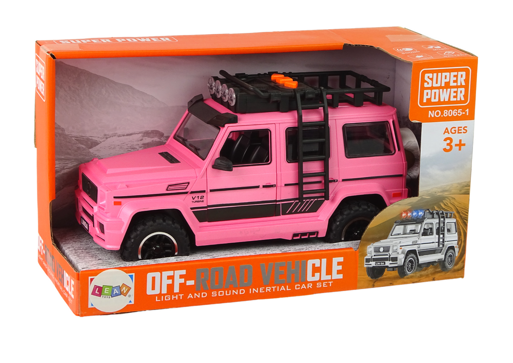 Carro todo-o-terreno rosa V12 turbine