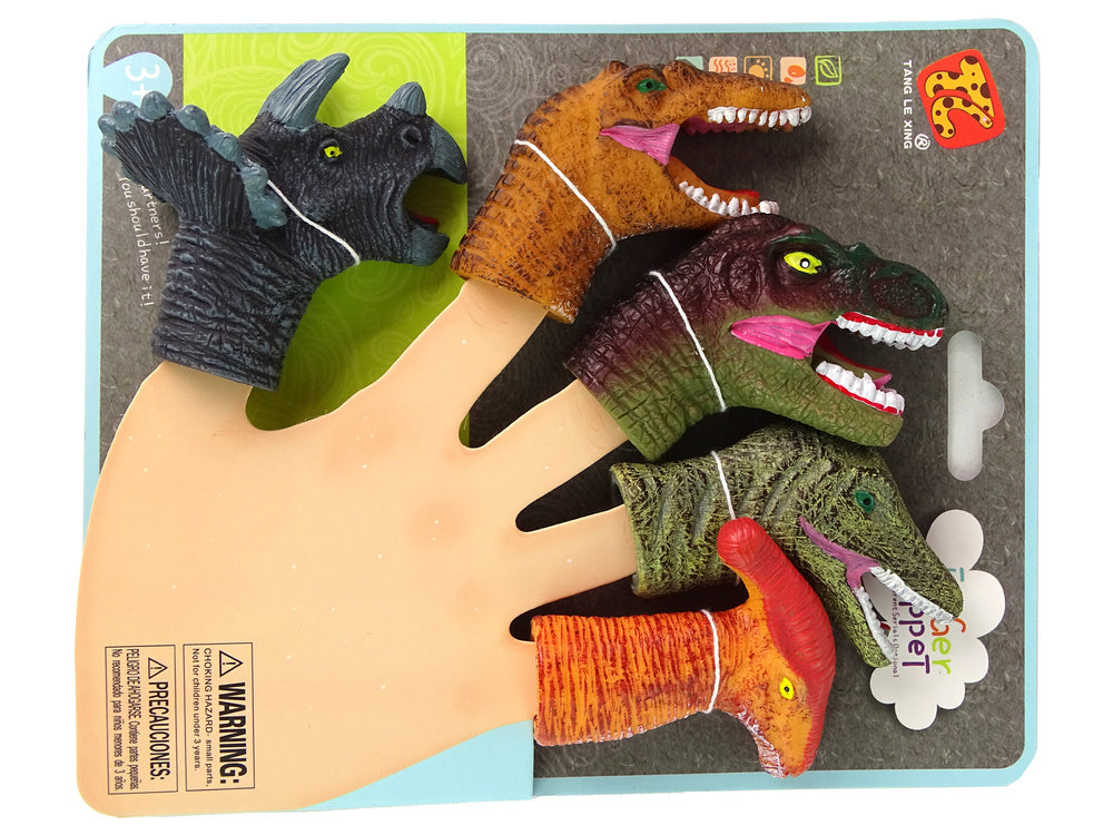 Dedoches Dinossauros coloridos, 5 peças