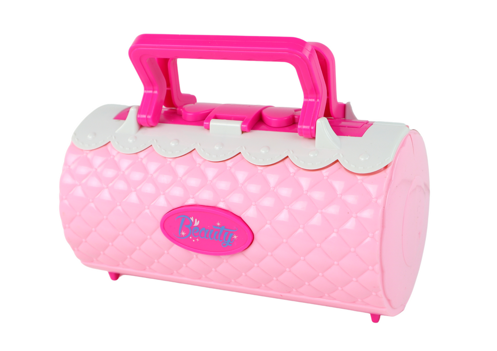 Mala de maquilhagem com sombras rosa