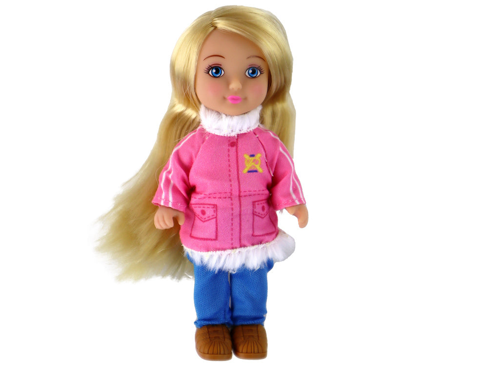 Boneca Anlily infantil com patins de inverno