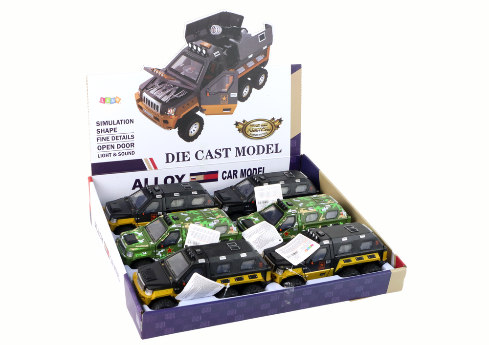 Carro com canhão interior, luz e som, 3 cores (1 unidade, sortido)