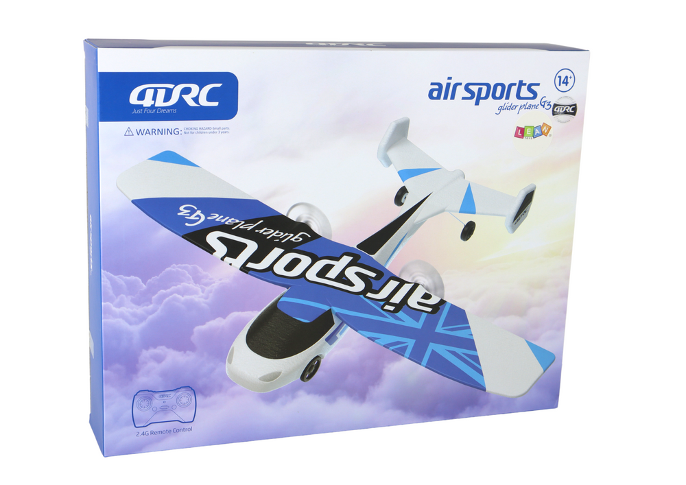 Avião R/C 4D-G3 branco e azul com luz
