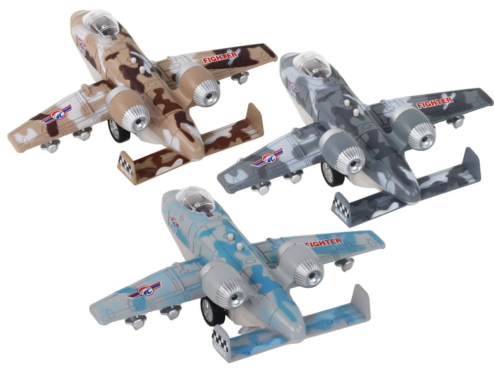 Avião de combate motorizado militar camuflado