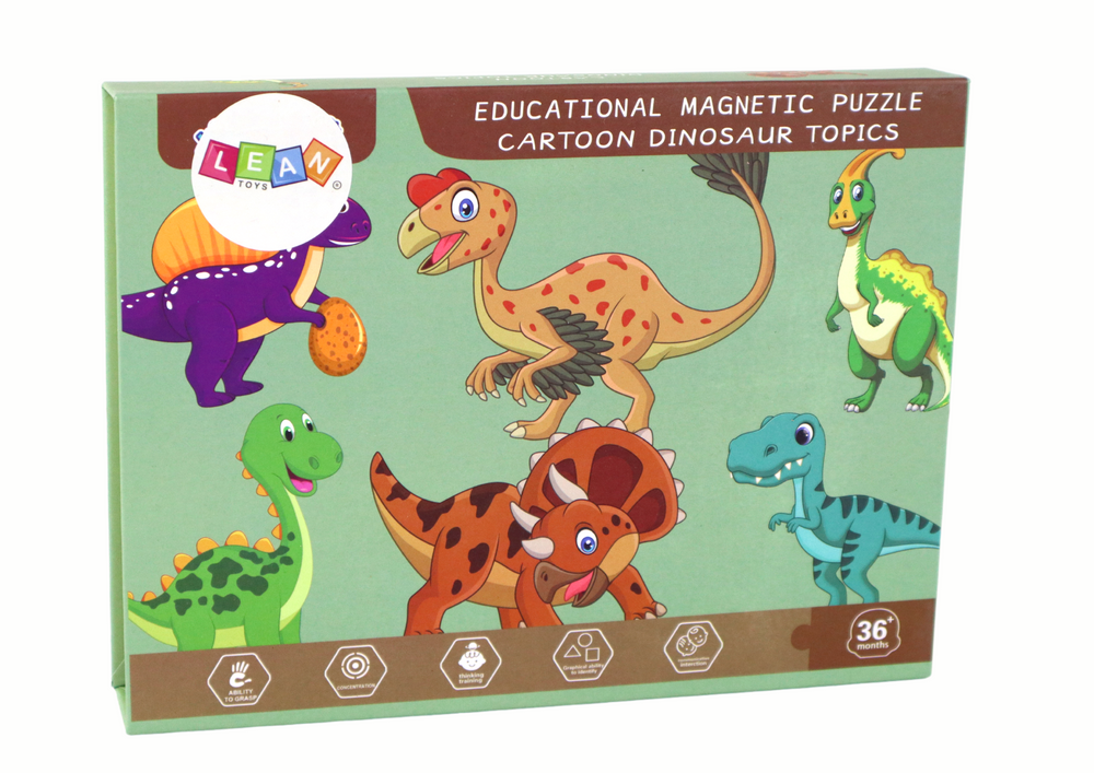 Conjunto de Puzzle Magnético Educativo Tema Dinossauros