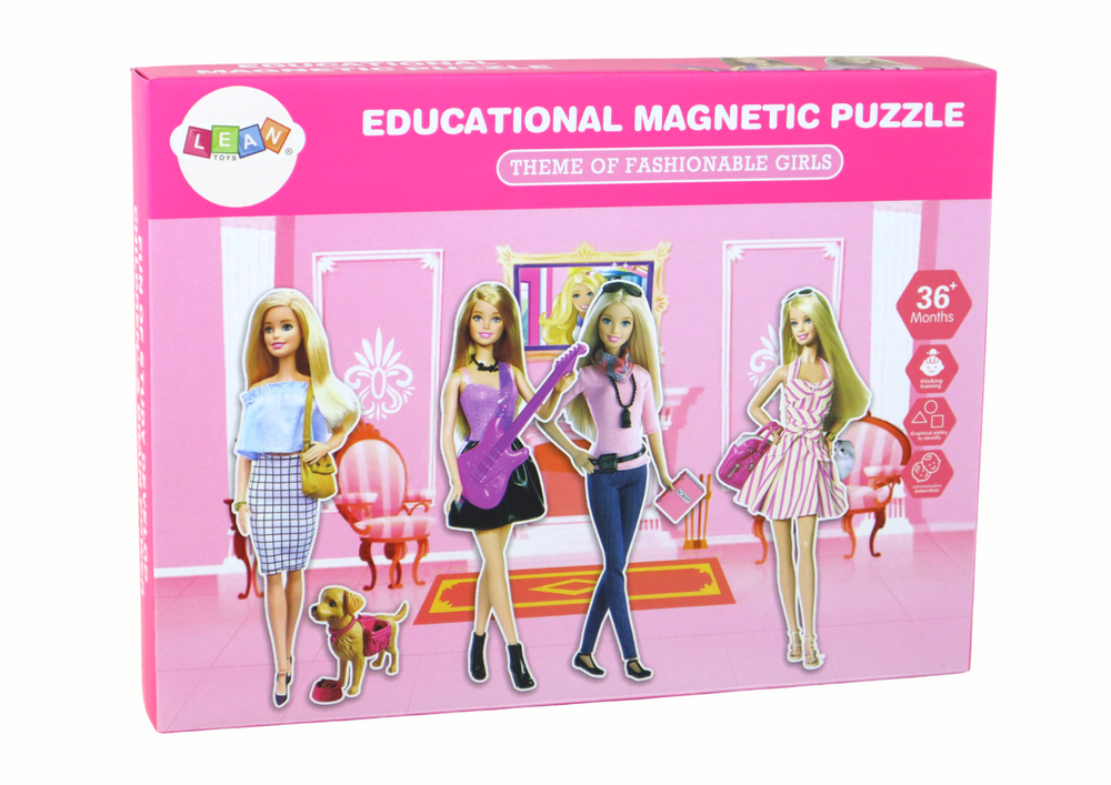 Conjunto de Puzzle Magnético Educativo Tema Boneca
