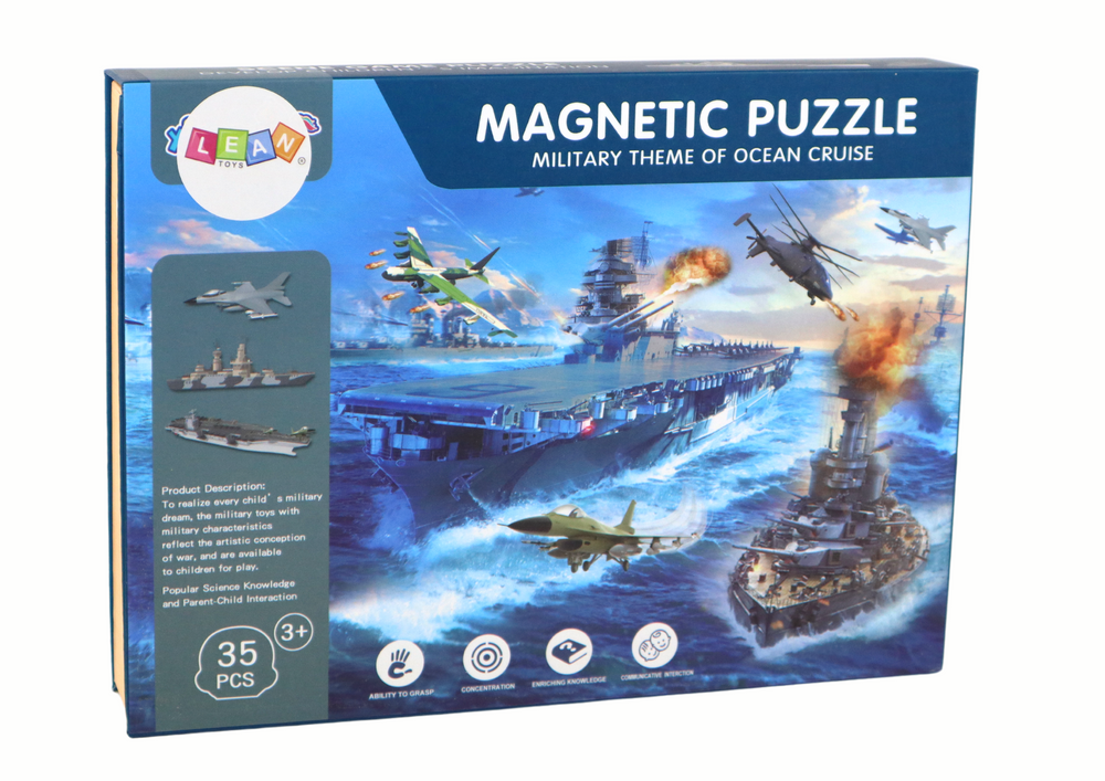 Conjunto de Puzzles Magnéticos Educativos Tema Navio Militar