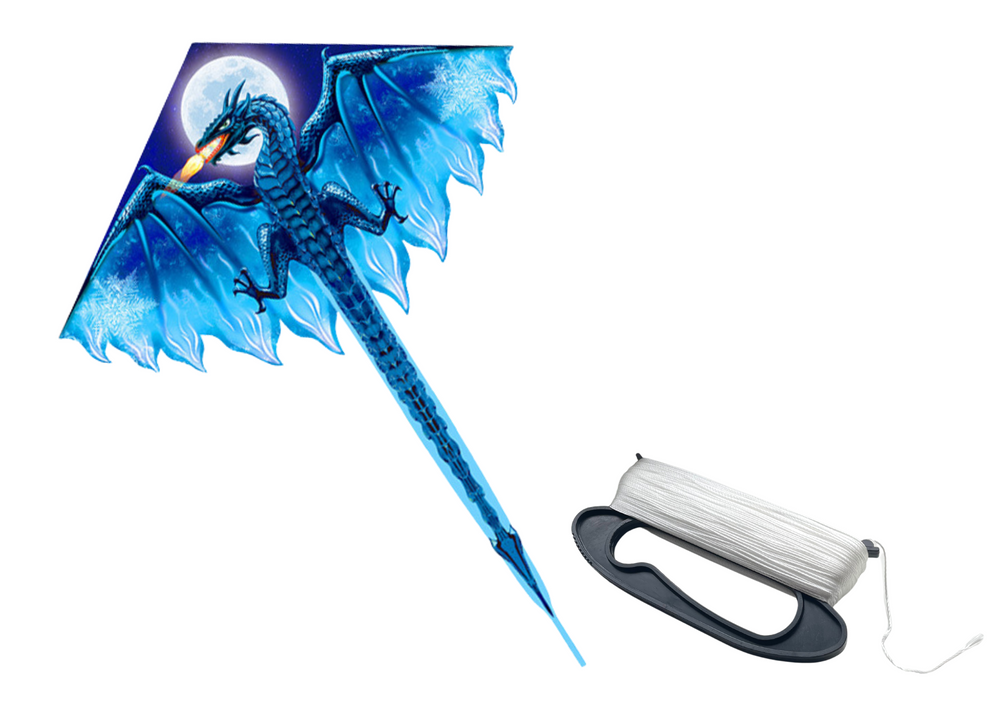 Papagaio Dragão Azul com Cauda Longa 170x130cm