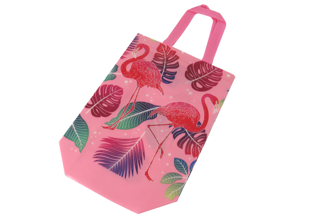 Saco de Presente Flamingos Rosa 30,5x24,5x10cm