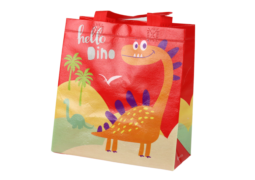 Saco de Presente Dinossauro Vermelho 23x21,5x11cm