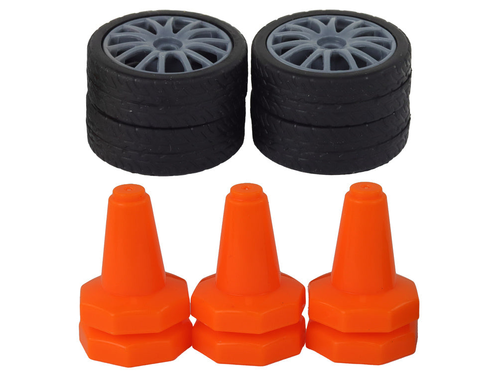 Carro Desportivo RC 1:24 Amarelo com Rodas Intercambiáveis