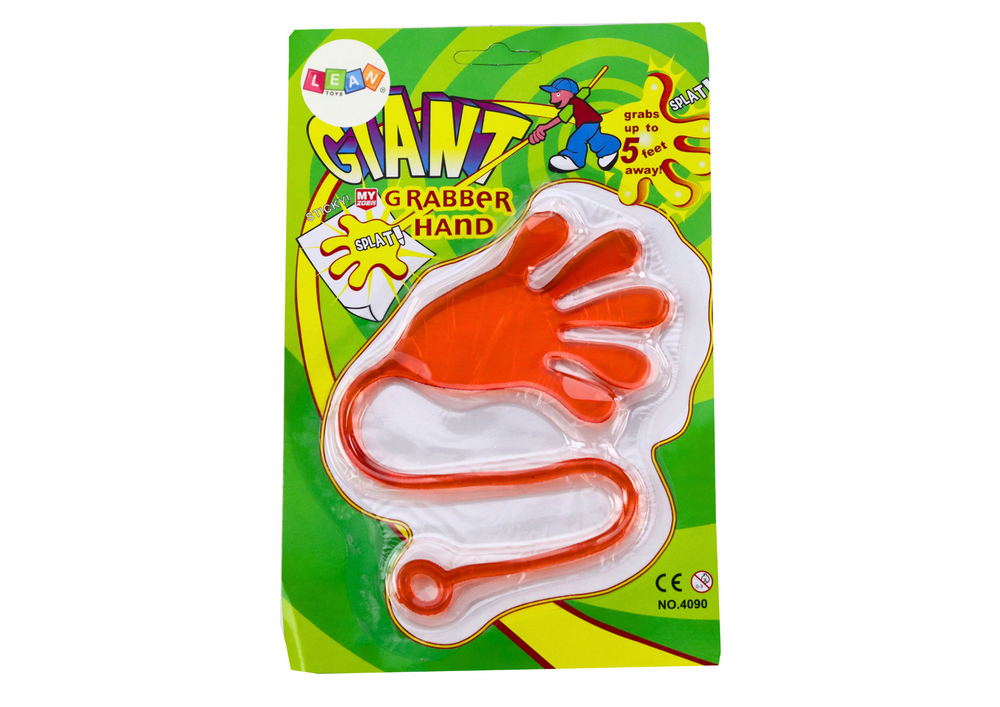 Mão Pegajosa Elástica com Slime Laranja
