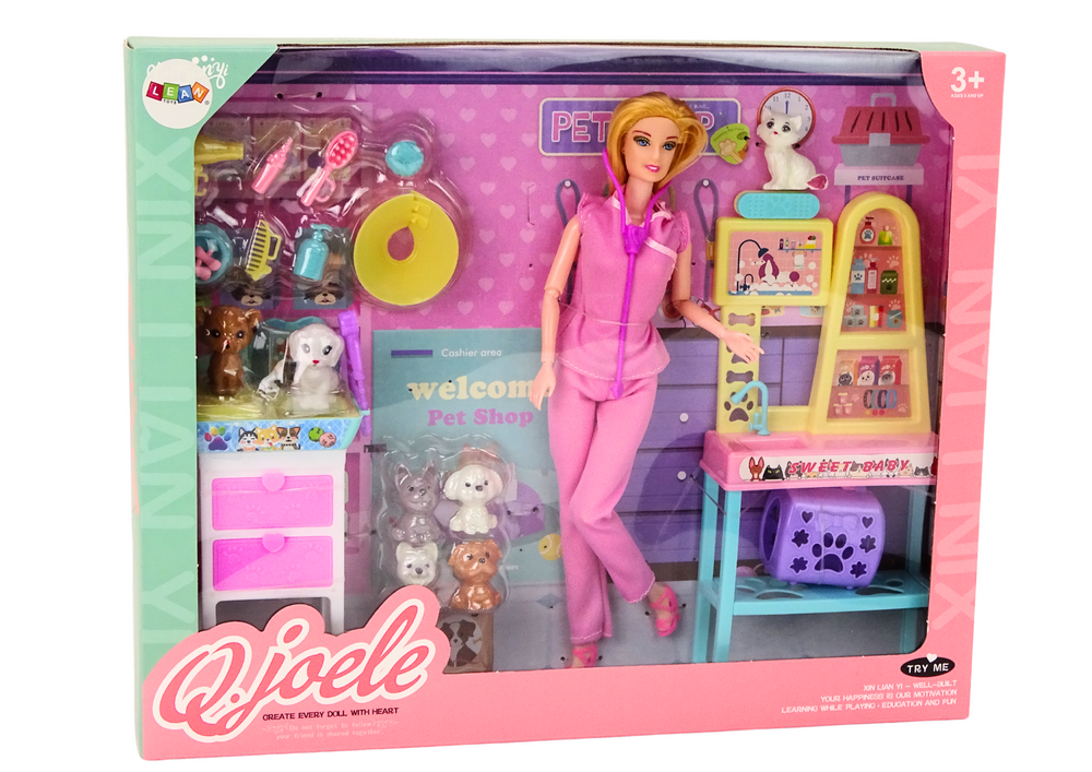 Boneca Veterinária com Pet Shop e Animais