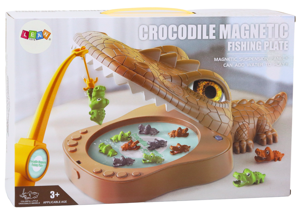 Jogo pesca magnético crocodilo castanho