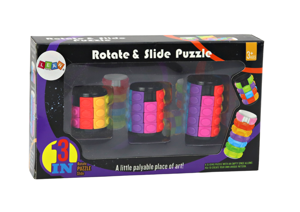 Puzzle lógico cilindro 3 níveis dificuldade