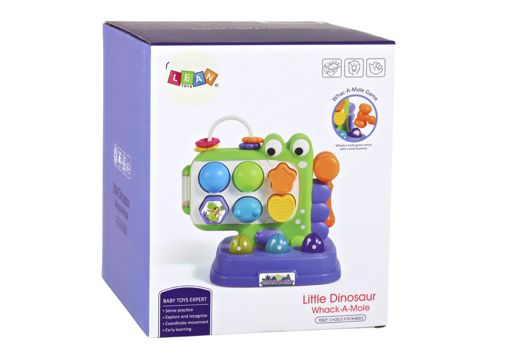 Painel educativo dinossauro whac-a-mole roxo