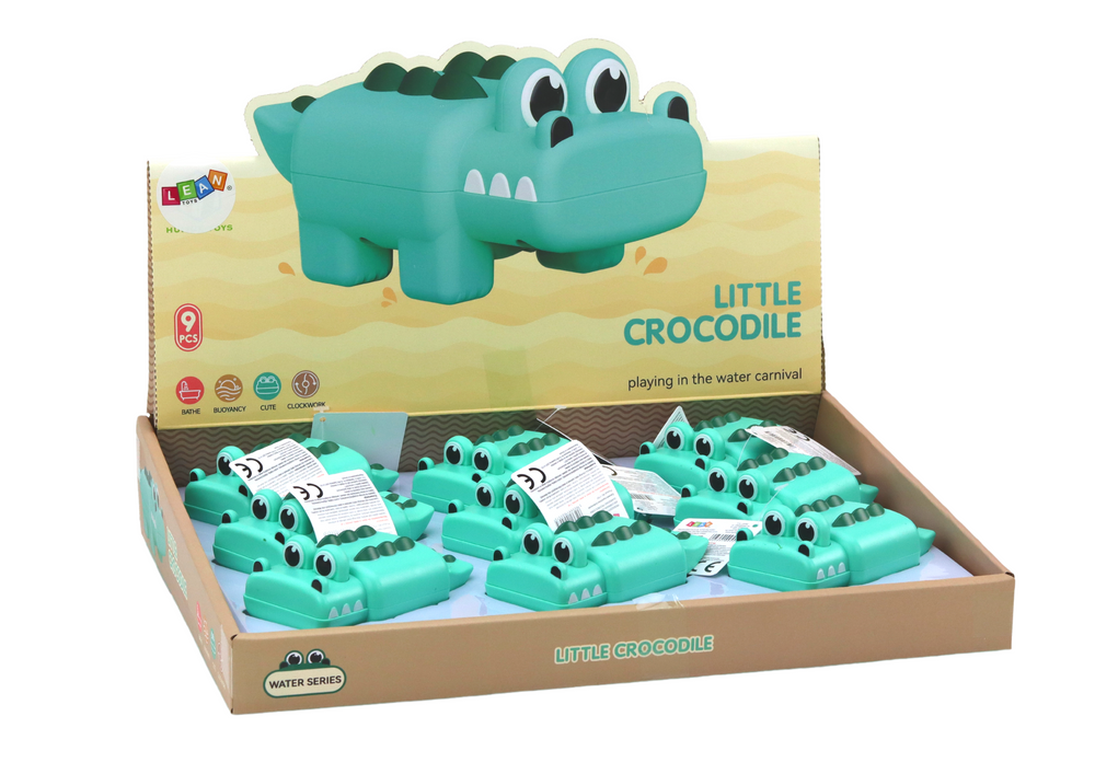 Brinquedo de banho crocodilo de corda verde