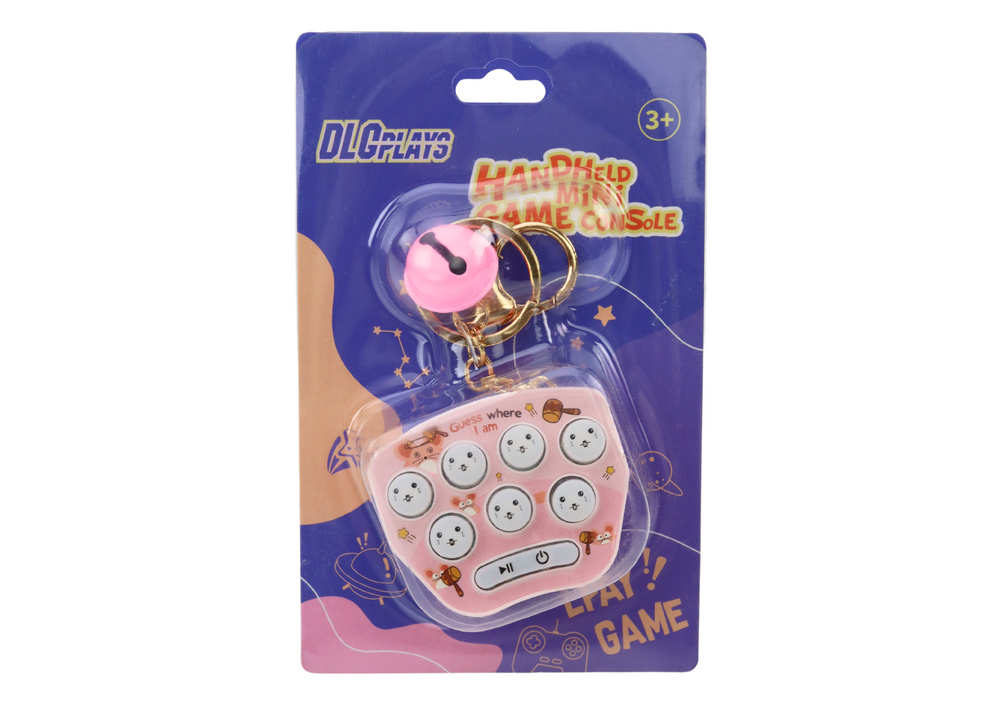 Jogo eletrónico portátil chaveiro Pop It rosa