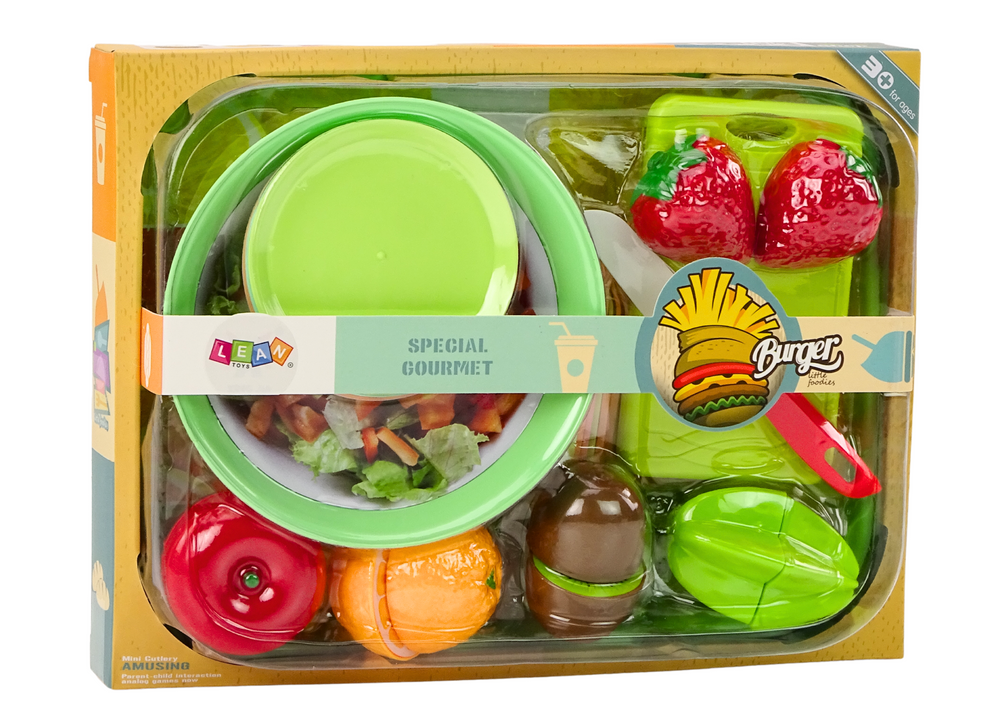 Conjunto cortar alimentos salada utensílios bandeja 25 peças