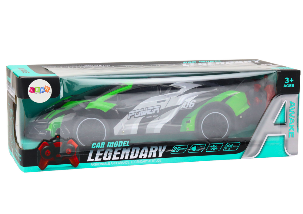 Carro desportivo RC 1:10 25 km/h com luz verde