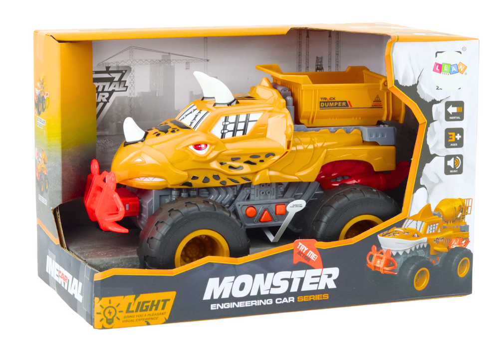 Carro todo-o-terreno dinossauro basculante fricção laranja