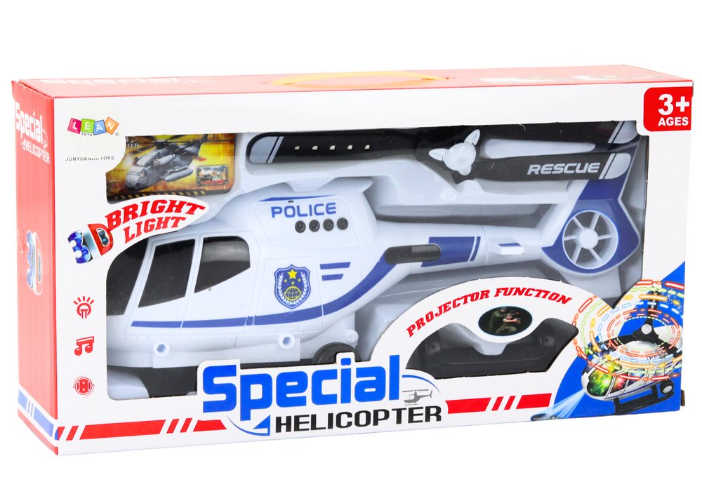 Helicóptero polícia luz e som