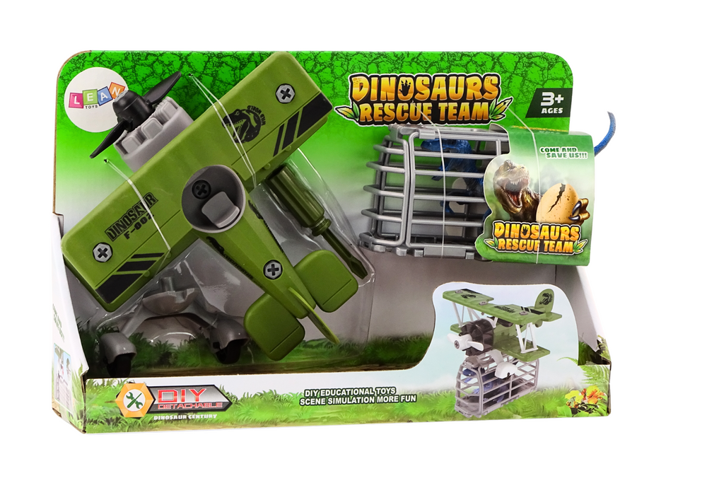 Avião transporte dinossauros desmontável verde
