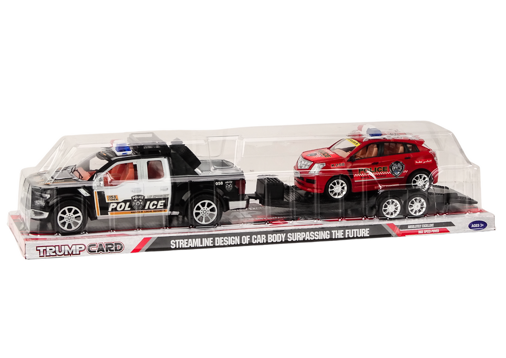 Conjunto polícia pickup todo-o-terreno reboque