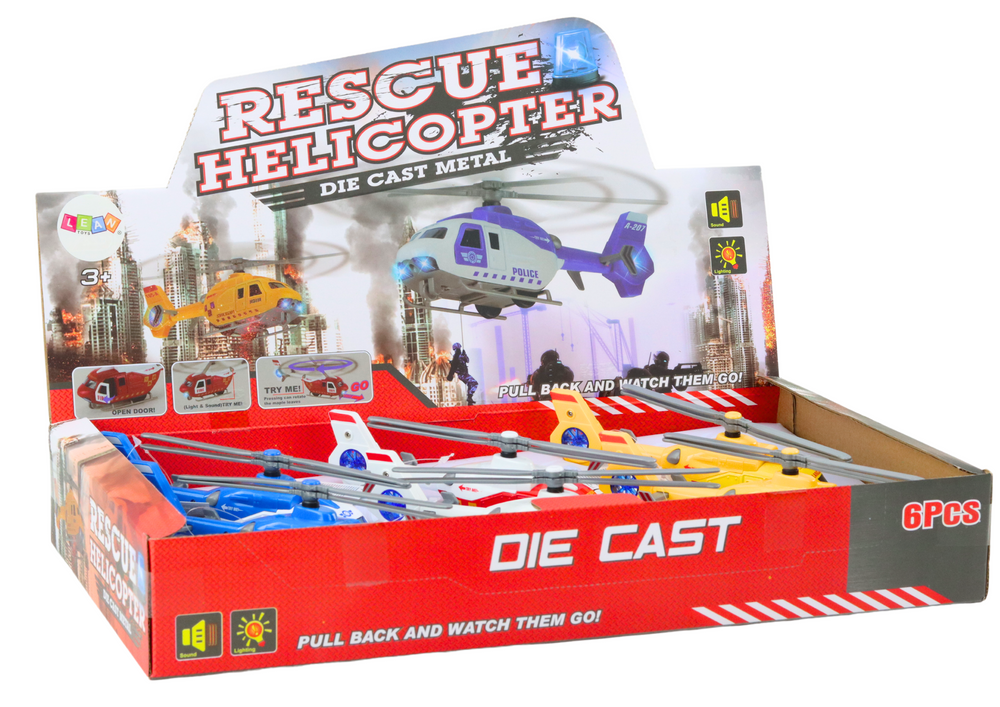 Helicóptero polícia metal portas abrir (1 unidade, sortido)
