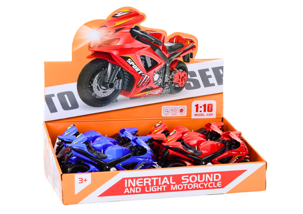 Motocicleta desportiva fricção luz som (1 unidade, sortido)