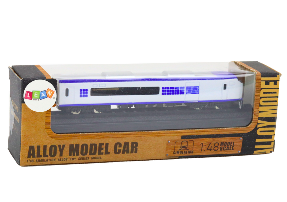 Vagão comboio coleção branco e azul 1:48 metal