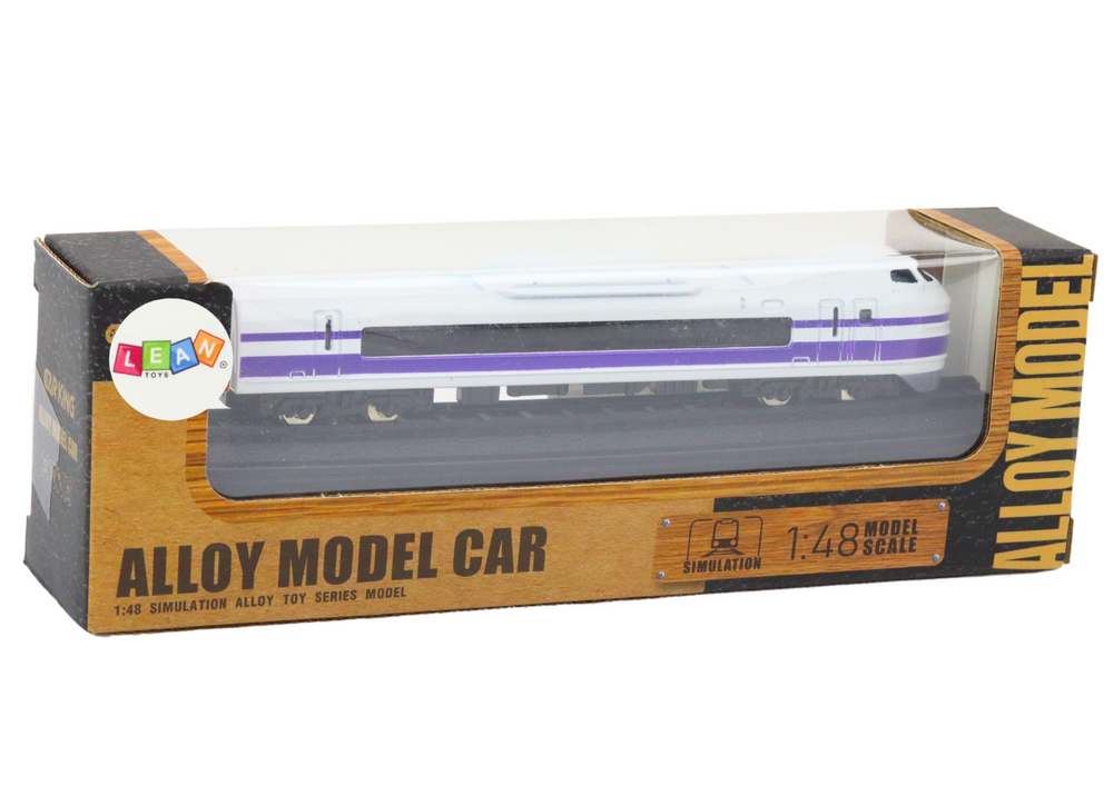 Vagão comboio coleção branco e roxo 1:48 metal