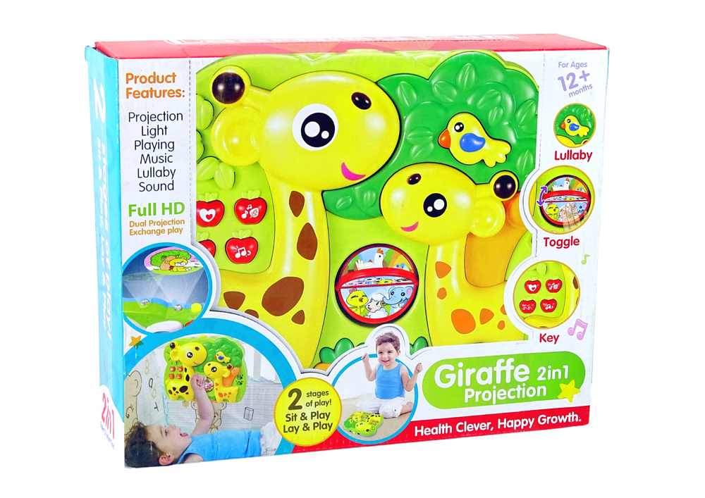 Projetor girafa 2 em 1 pendente berço bebé