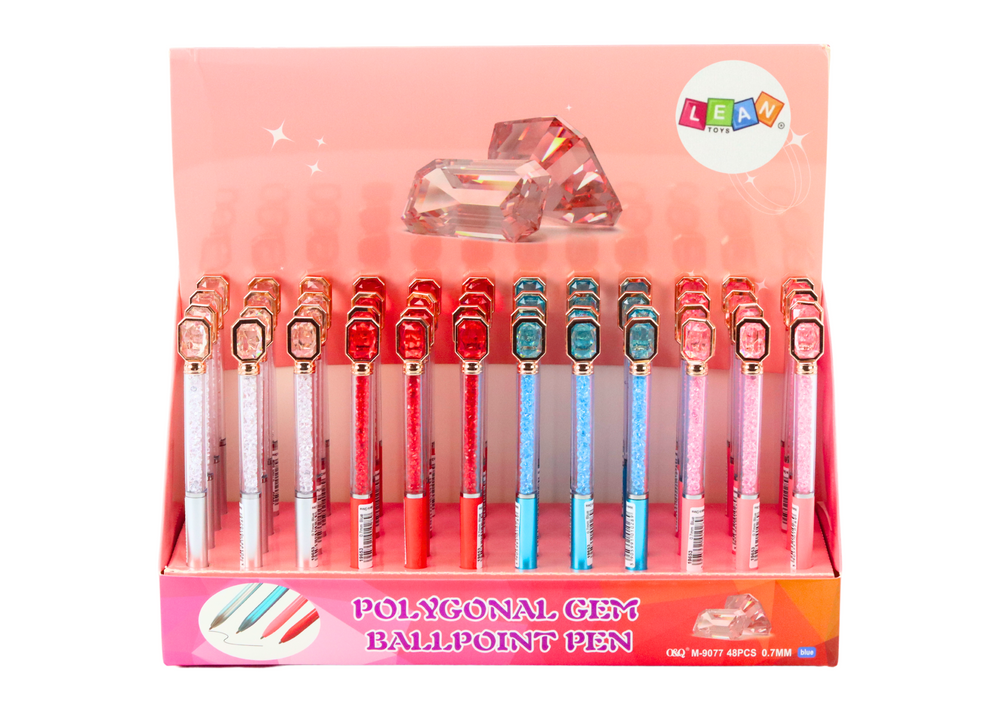 Caneta cristais com diamantes tinta azul 0,7mm mix (1 unidade, sortido)
