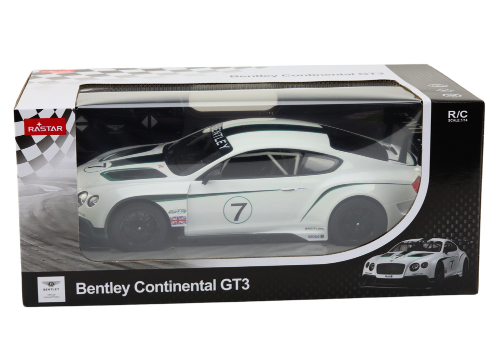 Carro desportivo RC Bentley Continental GT3 1:14 branco