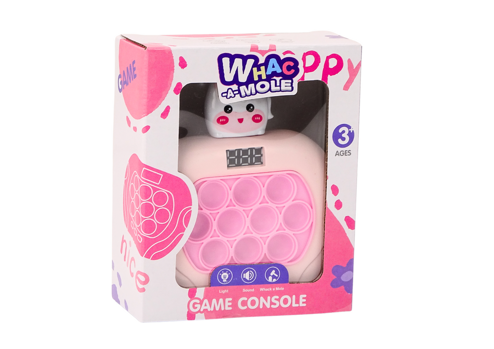 Jogo Pop-It whac-a-mole unicórnio luz e som rosa