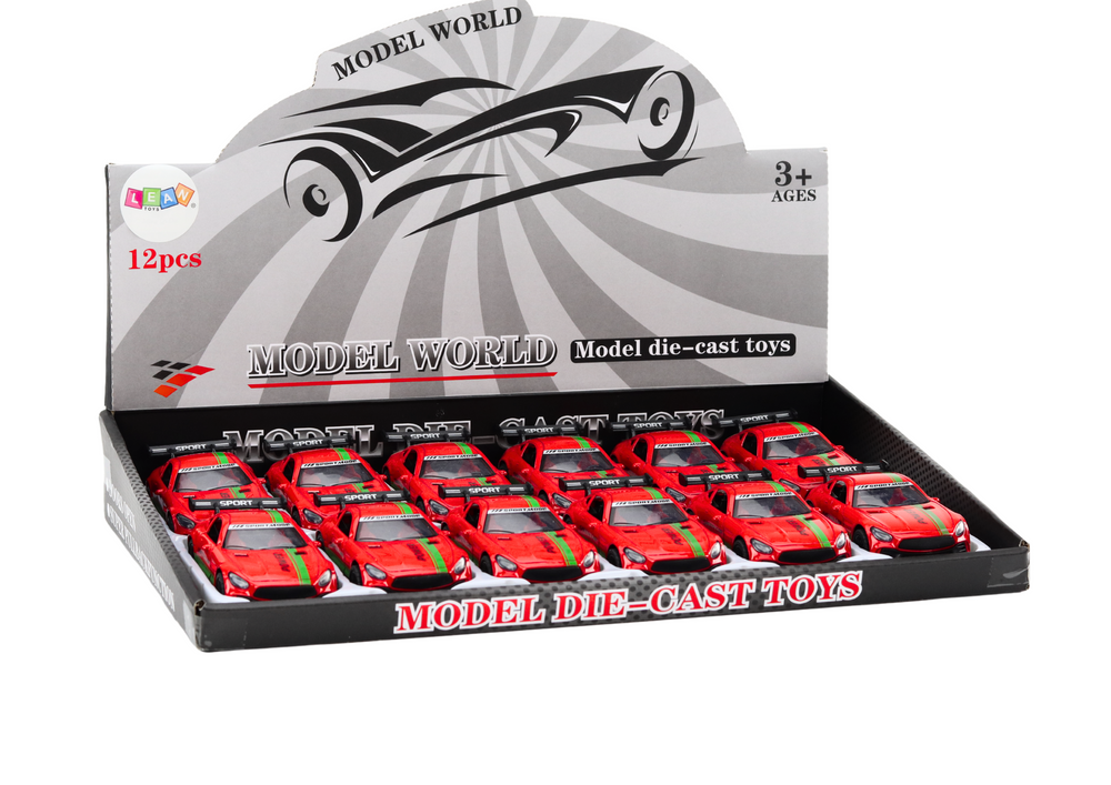 Carro desportivo 1:32 metal com spoiler vermelho e som (1 unidade, sortido)