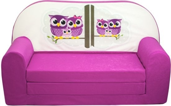 Sofá-cama infantil 85x60 cm rosa coruja