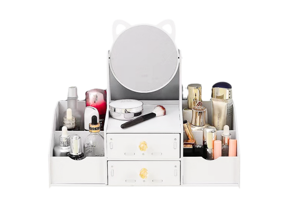 Toucador infantil com espelho gavetas madeira branco