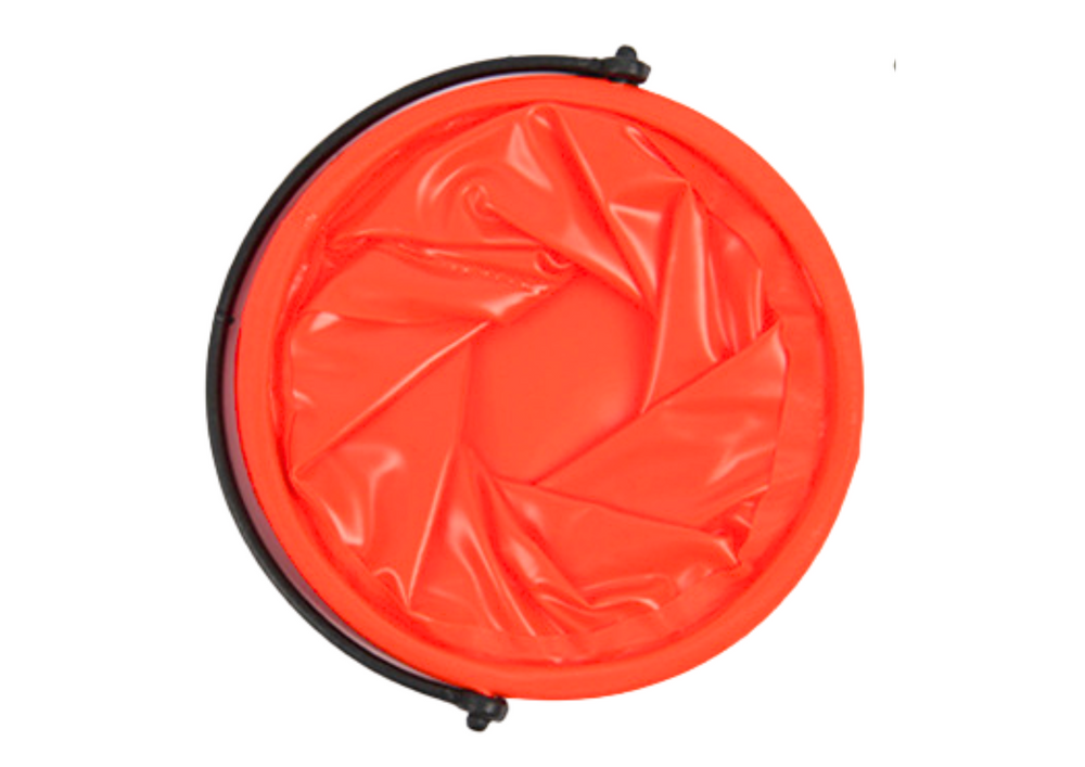 Balde dobrável multifunções PVC laranja