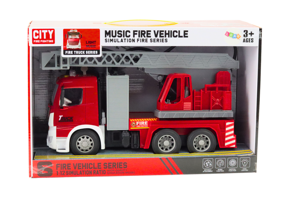 Camião bombeiros fricção com luz som escada