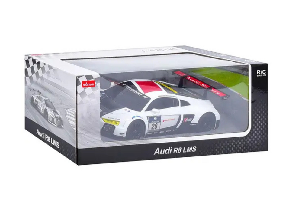 Carro RC 1:24 Audi R8 LMS branco preto