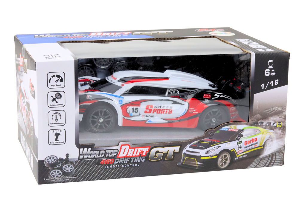 Carro RC drift branco/vermelho