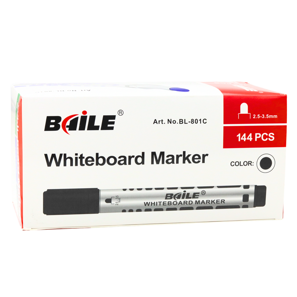 Conjunto de marcadores para quadro branco pretos 12 un.