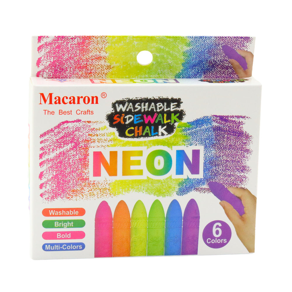 Conjunto de giz néon para quadro e passeio 6 un.