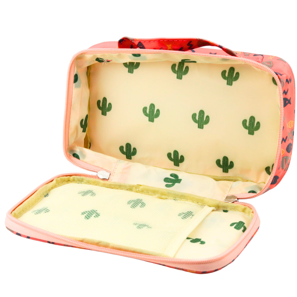 Estojo Escolar Peixes Rosa 21,5cm